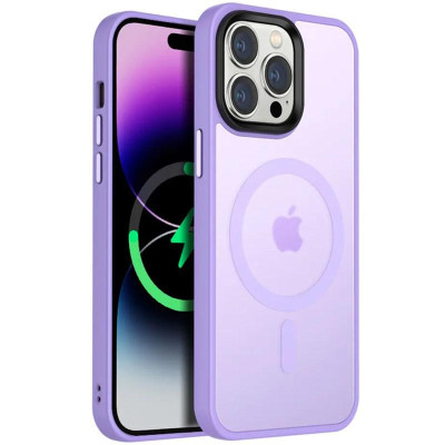 Накладка Metal Buttons with Magnetic Colorful для iPhone 14 Pro (6.1``)- бузковий Накладка Metal Buttons with Magnetic Colorful для iPhone 14 Pro (6.1``)- бузковий