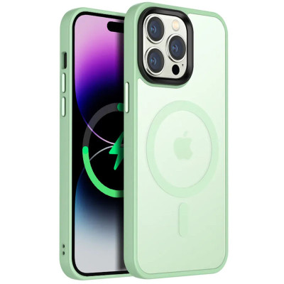 Накладка Metal Buttons with Magnetic Colorful для iPhone 14 Pro Max (6.7``)- м`ятний Накладка Metal Buttons with Magnetic Colorful для iPhone 14 Pro Max (6.7``)- м`ятний