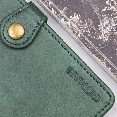 Чохол-книжка GETMAN Gallant шкіряний для Xiaomi Redmi A3- зелений Чохол-книжка GETMAN Gallant шкіряний для Xiaomi Redmi A3- зелений