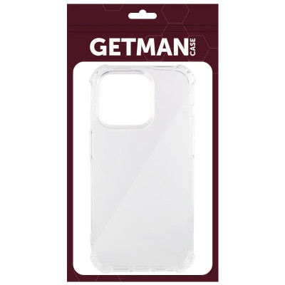 Накладка GETMAN посилені кути для iPhone 15 Pro Max- прозорий Накладка GETMAN посилені кути для iPhone 15 Pro Max- прозорий