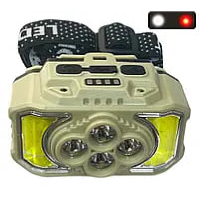 Ліхтарик налобний HX-815S COB+4LED Sensor 18650