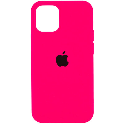 Накладка (з мікрофіброю) Silk Full Protective для iPhone 12 Pro / 12- яскраво-рожевий