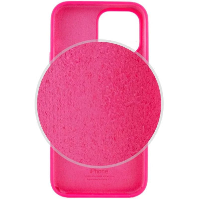 Накладка (з мікрофіброю) Silk Full Protective для iPhone 15 (6.1``)- яскраво-рожевий