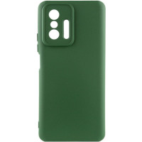 Накладка (з мікрофіброю) Silicone Cover My Color Full Camera для Xiaomi 11T / 11T Pro- темно-зелений