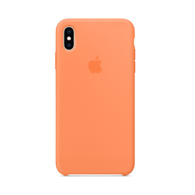 Накладка (з мікрофіброю) Apple Silicone Case для iPhone X/XS- персиковий