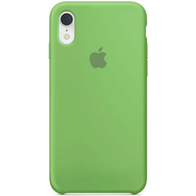 Накладка (з мікрофіброю) Apple Silicone Case для iPhone XR- м`ятно зелений