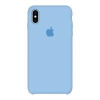 Накладка (з мікрофіброю) Apple Silicone Case для iPhone XS Max- блакитний