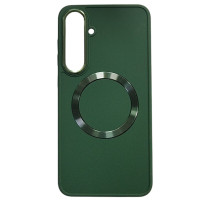 Накладка Bonbon Metal Style with Magnetic для Samsung S24 / Samsung S25- темно-зелений