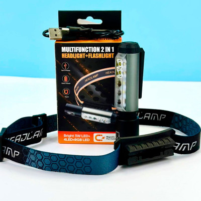 Ліхтарик налобний Multifunctional 2in1 ZQS-011 (Magnet 3W Led+4Led+RGB Led / Zoom) Ліхтарик налобний Multifunctional 2in1 ZQS-011 (Magnet 3W Led+4Led+RGB Led / Zoom)
