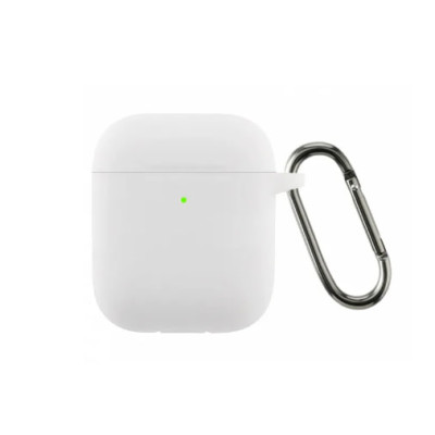 Чохол силіконовий для AirPods 1/2 з мікрофіброю- білий