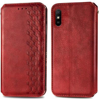 Чохол-книжка GETMAN Cubic для Xiaomi Redmi 9A- червоний Чохол-книжка GETMAN Cubic для Xiaomi Redmi 9A- червоний