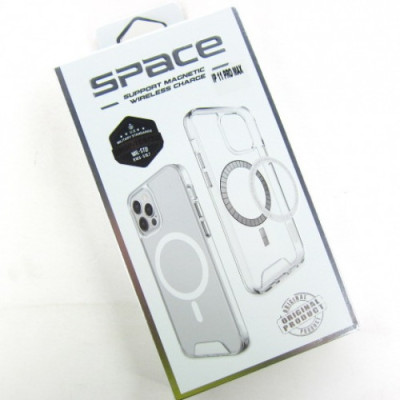 Накладка Space Magnetic Wireless Charge для iPhone 16 Pro Max- прозорий