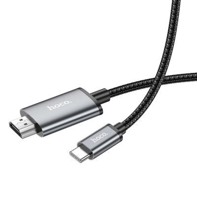 Кабель Hoco UA27 Type-C to HDMI (HDTV) on-screen HD 4K 30HZ 2m- сірий Кабель Hoco UA27 Type-C to HDMI (HDTV) on-screen HD 4K 30HZ 2m- сірий