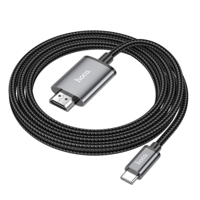 Кабель Hoco UA27 Type-C to HDMI (HDTV) on-screen HD 4K 30HZ 2m- сірий Кабель Hoco UA27 Type-C to HDMI (HDTV) on-screen HD 4K 30HZ 2m- сірий
