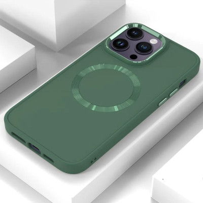 Накладка Bonbon Metal Style with Magnetic для iPhone 13- сосново-зелений Накладка Bonbon Metal Style with Magnetic для iPhone 13- сосново-зелений