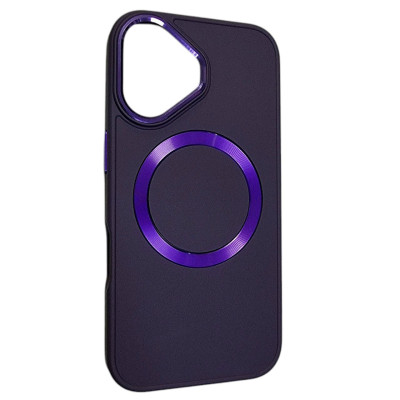 Накладка Bonbon Metal Style with Magnetic для iPhone 16- темно-фіолетовий Накладка Bonbon Metal Style with Magnetic для iPhone 16- темно-фіолетовий