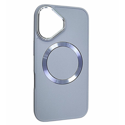 Накладка Bonbon Metal Style with Magnetic для iPhone 16 Plus- синій туман