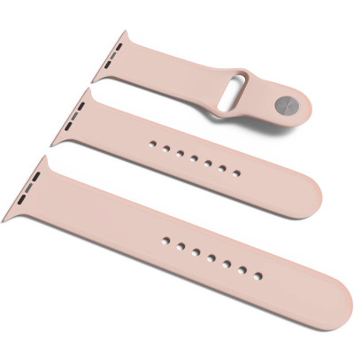 Ремінець силіконовий для Apple Watch Sport Band 38/40/41/42mm(ser.10) (S/M and M/L) 3pcs- рожевий пісок Ремінець силіконовий для Apple Watch Sport Band 38/40/41/42mm(ser.10) (S/M and M/L) 3pcs- рожевий пісок