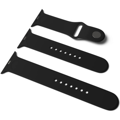 Ремінець силіконовий для Apple Watch Sport Band 38/40/41/42mm(ser.10) (S/M and M/L) 3pcs- чорний Ремінець силіконовий для Apple Watch Sport Band 38/40/41/42mm(ser.10) (S/M and M/L) 3pcs- чорний