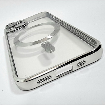 Накладка Shining Full Camera with Magnetic для iPhone 15- сріблястий Накладка Shining Full Camera with Magnetic для iPhone 15- сріблястий