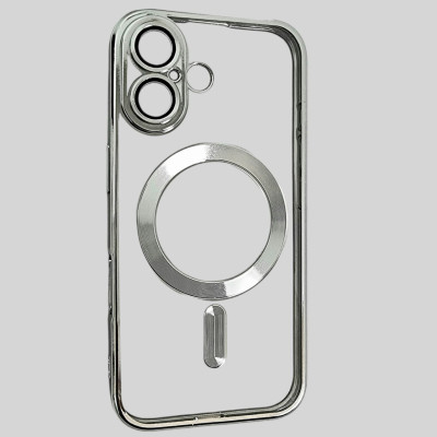 Накладка Shining Full Camera with Magnetic для iPhone 16 Plus- сріблястий Накладка Shining Full Camera with Magnetic для iPhone 16 Plus- сріблястий