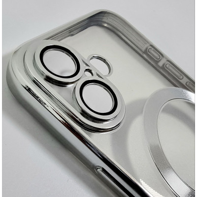 Накладка Shining Full Camera with Magnetic для iPhone 16 Plus- сріблястий Накладка Shining Full Camera with Magnetic для iPhone 16 Plus- сріблястий