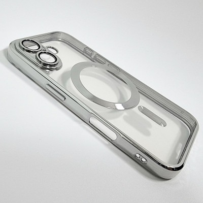 Накладка Shining Full Camera with Magnetic для iPhone 16- сріблястий Накладка Shining Full Camera with Magnetic для iPhone 16- сріблястий