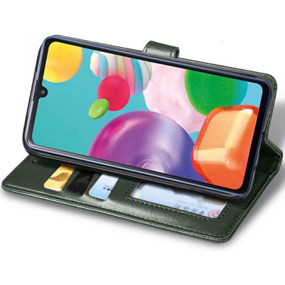 Чохол-книжка GETMAN Gallant шкіряний для Samsung A12 / A125 / M12 - зелений Чохол-книжка GETMAN Gallant шкіряний для Samsung A12 / A125 / M12 - зелений