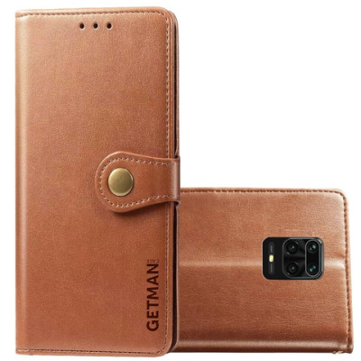 Чохол-книжка GETMAN Gallant шкіряний для Xiaomi Redmi Note 9 Pro / Note 9s- коричневий Чохол-книжка GETMAN Gallant шкіряний для Xiaomi Redmi Note 9 Pro / Note 9s- коричневий