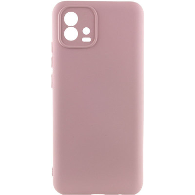 Накладка (з мікрофіброю) Silicone Cover Lakshmi Full Camera для Motorola Moto G72- рожевий пісок