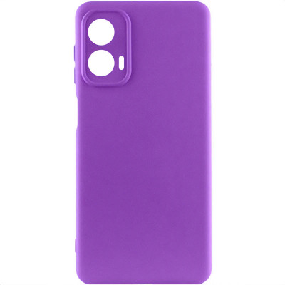 Накладка (з мікрофіброю) Silicone Cover Lakshmi Full Camera для Motorola Moto G85- фіолетовий
