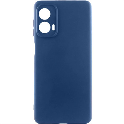 Накладка (з мікрофіброю) Silicone Cover Lakshmi Full Camera для Motorola Moto G85- темно-синій