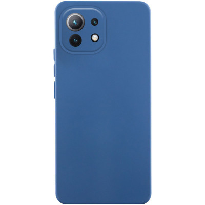 Накладка (з мікрофіброю) Silicone Cover Lakshmi Full Camera для Xiaomi Mi 11 Lite- темно-синій