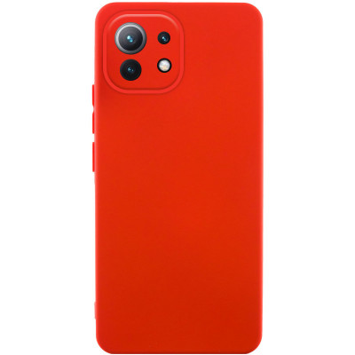 Накладка (з мікрофіброю) Silicone Cover Lakshmi Full Camera для Xiaomi Mi 11 Lite- червоний
