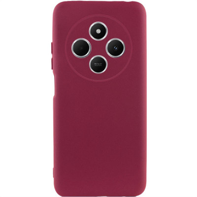 Накладка (з мікрофіброю) Silicone Cover Lakshmi Full Camera для Xiaomi Redmi 14C / Redmi A4 / Poco C75- марсала