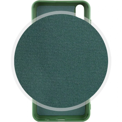 Накладка (з мікрофіброю) Silicone Cover Lakshmi Full Camera для Xiaomi Redmi 14C / Redmi A4 / Poco C75- темно-зелений