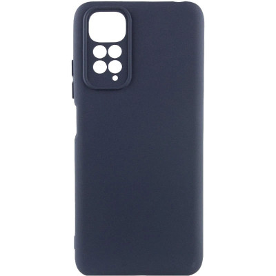 Накладка (з мікрофіброю) Silicone Cover Lakshmi Full Camera для Xiaomi Redmi Note 11 4G / Note 11S- темно-синій