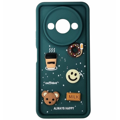 Накладка TPU Toys Case Always Happy для Xiaomi Redmi A3- сосново-зелений Накладка TPU Toys Case Always Happy для Xiaomi Redmi A3- сосново-зелений