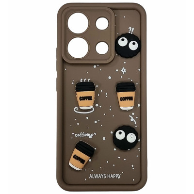 Накладка TPU Toys Case Always Happy для Xiaomi Redmi Note 13 4G- коричневий Накладка TPU Toys Case Always Happy для Xiaomi Redmi Note 13 4G- коричневий
