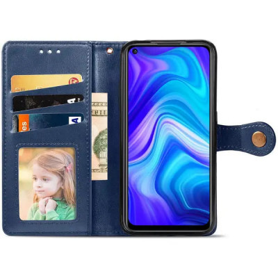 Чохол-книжка GETMAN Gallant шкіряний для Xiaomi Redmi 9- синій Чохол-книжка GETMAN Gallant шкіряний для Xiaomi Redmi 9- синій