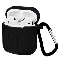 Чохол для Airpods 1/2 Full Case з карабіном- чорний
