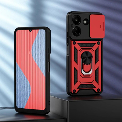 Протиударний чохол Camshield Serge Ring для Xiaomi Redmi 13C 4G / Poco C65- червоний Протиударний чохол Camshield Serge Ring для Xiaomi Redmi 13C 4G / Poco C65- червоний