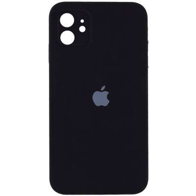 Накладка (з мікрофіброю) Silicon Case Full Camera для iPhone 12 (6.1)- чорний