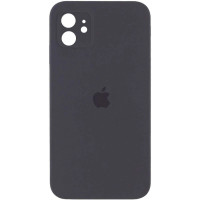 Накладка (з мікрофіброю) Silicon Case Full Camera для iPhone 11 (6.1) квадратні кути- темно-синій