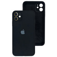 Накладка (з мікрофіброю) Silicon Case Full Camera для iPhone 11 (6.1) квадратні кути- чорний