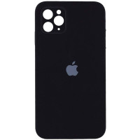 Накладка (з мікрофіброю) Silicon Case Full Camera для iPhone 11 Pro (5.8") квадратні кути- чорний