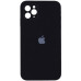 Накладка (з мікрофіброю) Silicon Case Full Camera для iPhone 11 Pro (5.8") квадратні кути- чорний