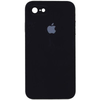 Накладка (з мікрофіброю) Silicon Case Full Camera для iPhone 7 / 8 / SE (2020) квадратні кути- чорний