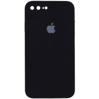 Накладка (з мікрофіброю) Silicon Case Full Camera для iPhone 7 plus / 8 plus квадратні кути- чорний