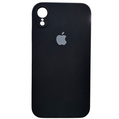 Накладка (з мікрофіброю) Silicon Case Full Camera для iPhone XR (6.1") квадратні кути- чорний